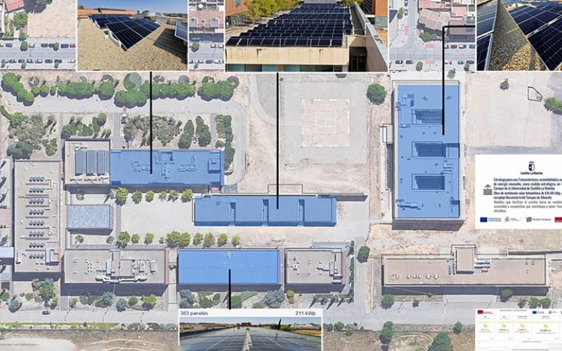 El Campus Biosanitario de Albacete se suma al objetivo de la UCLM de reducir la huella de carbono con la instalación de paneles solares fotovoltaicos